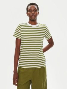 Tamaris Apparel T-Shirt Dabra TAW0892 Zielony Regular Fit. Zielone t-shirty Tamaris Apparel, m, bez wzorów, z bawełny, bez kołnierzyka, bez ramiączek. Za 89,99 zł.