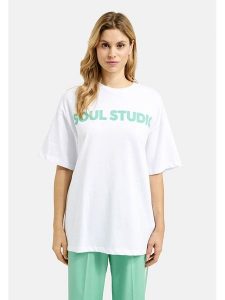 Smith & Soul Koszulka w kolorze białym rozmiar: L. Białe bluzki Smith & Soul, l, bez wzorów, z bawełny, bez kołnierzyka, bez ramiączek. Za 86,99 zł.