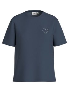 Vila Koszulka w kolorze granatowym rozmiar: S. Niebieskie bluzki Vila, s, bez wzorów, z bawełny, bez kołnierzyka, bez ramiączek. Za 48,05 zł.