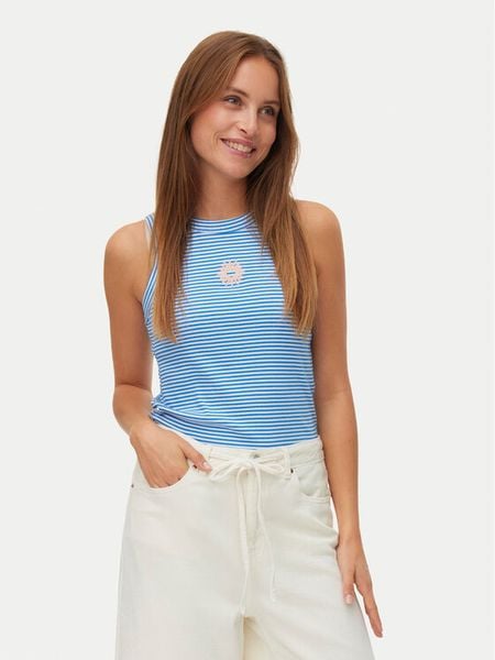 Vero Moda Top Nira 10341982 Niebieski Slim Fit. Niebieskie topy Vero Moda, l, bez wzorów, z bawełny, bez kołnierzyka, bez ramiączek. Za 89,99 zł.