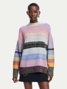 Desigual Sweter Moncton 24WWJF28 Kolorowy Regular Fit. Swetry klasyczne Desigual, l, z syntetyku, bez kołnierzyka. Za 299,99 zł.