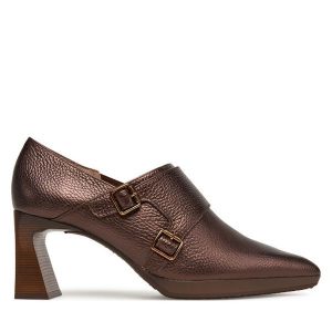 Półbuty Hispanitas. Brązowe czółenka Hispanitas, bez wzorów, bez obcasa, na obcasie, bez zapięcia. Za 489,99 zł.