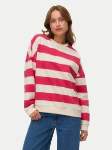 Vero Moda Bluza Viola 10338440 Różowy Regular Fit. Czerwone bluzy Vero Moda, l, bez wzorów, z bawełny, bez kaptura. Za 169,99 zł.