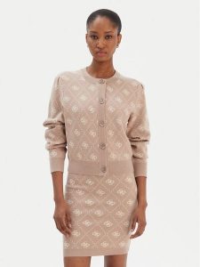 Guess Kardigan W4BR0D Z3JD2 Beżowy Regular Fit. Brązowe kardigany Guess, z syntetyku. Za 439,99 zł.