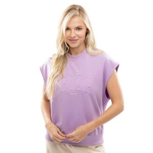 Damska bluza bez rękawów Lifestyle Siroko IBZ Tidal Lilac. Fioletowe bluzy SIROKO, bez wzorów, z materiału, bez kaptura. Za 126,00 zł.