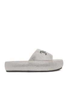 Juicy Couture Klapki CEO-WSS21515-04 Szary. Szare klapki Juicy Couture, bez wzorów, z materiału, bez obcasa. Za 249,99 zł.