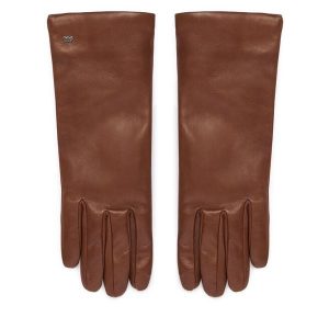 Rękawiczki Weekend Max Mara. Brązowe rękawiczki Weekend Max Mara, bez wzorów. Za 694,99 zł.