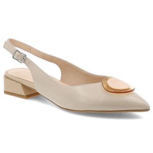 Beżowe Sandały S.Barski Eleganckie Obuwie Damskie. Brązowe sandały S.BARSKI, z aplikacjami, ze skóry, bez obcasa, na obcasie, bez zapięcia. Za 339,00 zł.