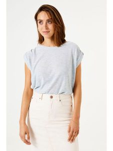 Garcia Koszulka w kolorze błękitnym rozmiar: XL. Niebieskie bluzki Garcia, xl, bez wzorów, bez kołnierzyka, bez ramiączek. Za 109,78 zł.