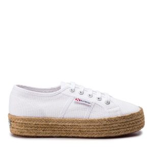 Espadryle Superga. Białe espadryle Superga, bez wzorów, bez obcasa. Za 179,99 zł.