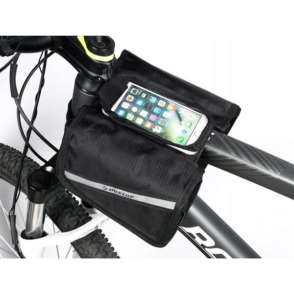 Torba rowerowa sakwa saszetka uchwyt rowerowy na telefon DUNLOP. Czarne nerki i saszetki DUNLOP, bez wzorów. Za 55,00 zł.