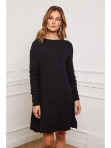 So Cachemire Sukienka dzianinowa "Groland" w kolorze czarnym rozmiar: XL. Czarne sukienki So Cachemire, na co dzień, xl, bez wzorów, z dzianiny, bez kołnierzyka, bez ramiączek, midi, proste. Za 197,17 zł.