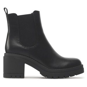 Botki Jenny Fairy. Czarne botki Jenny Fairy, bez wzorów, bez obcasa, na słupku, bez zapięcia. Za 95,98 zł.