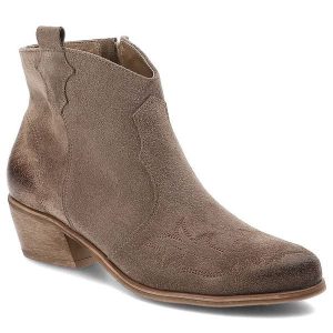 Brązowe Botki Exquisite Modne Kowbojki Damskie. Brązowe botki Exquisite, bez wzorów, z materiału, bez obcasa, na obcasie, bez zapięcia. Za 319,00 zł.