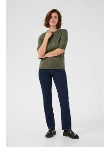 Kaffe Koszulka dzianinowa w kolorze khaki rozmiar: XL. Brązowe bluzki Kaffe, xl, bez wzorów, z dzianiny, bez kołnierzyka, bez ramiączek. Za 69,99 zł.