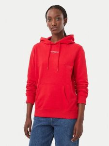 Tommy Jeans Bluza Classic Logo DW0DW23537 Czerwony Regular Fit. Czerwone bluzy Tommy Jeans, xs, bez wzorów, z bawełny, bez kaptura. Za 394,99 zł.