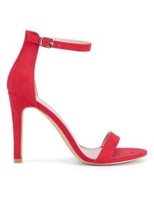 JENNY Sandały SS13814 Czerwony. Czerwone sandały Jenny, bez wzorów, z materiału, bez obcasa, na szpilce, bez zapięcia. Za 99,99 zł.