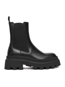 Badura Sztyblety C-BIRDIE-40804 Czarny. Czarne botki Badura, bez wzorów, ze skóry, bez obcasa, na płaskiej podeszwie, bez zapięcia. Za 399,99 zł.