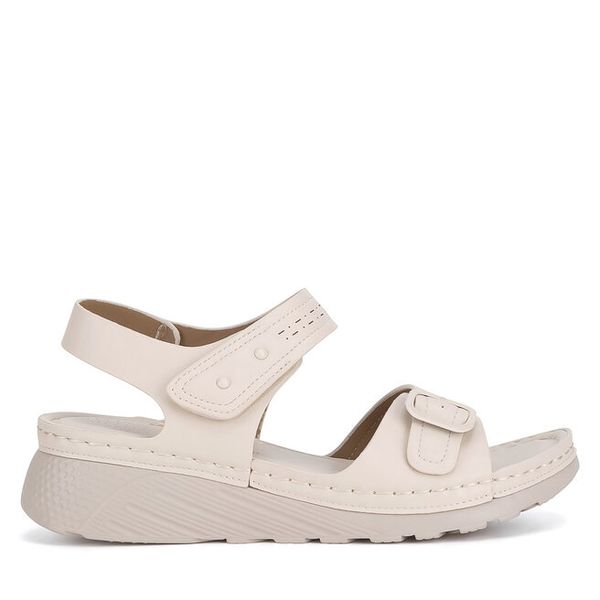 Sandały Clara Barson. Brązowe sandały Clara Barson, bez wzorów, bez obcasa, na koturnie, bez zapięcia. Za 99,99 zł.