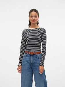 Vero Moda Koszulka w kolorze biało-czarnym rozmiar: L. Białe bluzki Vero Moda, l, bez wzorów, bez kołnierzyka, bez ramiączek. Za 61,46 zł.