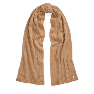 Szalik Polo Ralph Lauren. Brązowe szaliki Polo Ralph Lauren, bez wzorów. Za 439,99 zł.