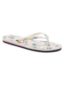 Japonki damskie ROXY Portofino III. Niebieskie klapki Roxy, bez wzorów, z materiału, bez obcasa. Za 96,99 zł.