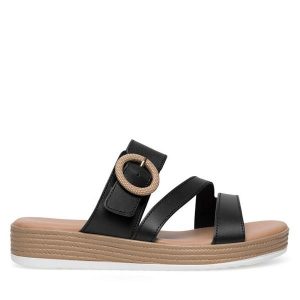 Klapki Lasocki. Czarne klapki Lasocki, bez wzorów, bez obcasa. Za 59,99 zł.