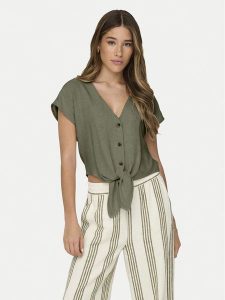 ONLY Koszula Siesta 15322270 Zielony Regular Fit. Zielone koszule ONLY, xl, bez wzorów, z wiskozy, bez kołnierzyka, bez ramiączek. Za 79,99 zł.