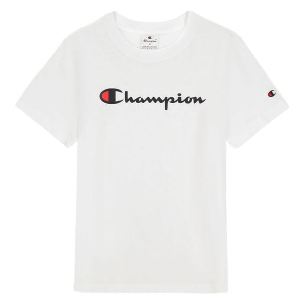 T-shirt Damski Markowy Rękaw. Białe t-shirty Champion, bez wzorów, bez kołnierzyka, bez ramiączek. Za 102,99 zł.