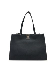 Tommy Hilfiger Torebka Th Her Tote AW0AW17191 Czarny. Czarne torebki klasyczne TOMMY HILFIGER, bez wzorów, ze skóry, bez dodatków. Za 429,99 zł.