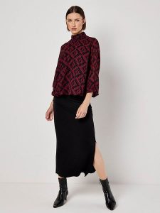 Apricot Bluzka w kolorze czarno-bordowym rozmiar: XL. Czarne bluzki Apricot, xl, bez wzorów, bez kołnierzyka, bez ramiączek. Za 74,63 zł.