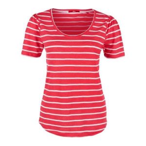 S.Oliver T-Shirt Damski W Paski, 34 Czerwony. T-shirty marki s.Oliver. W wyprzedaży za 66,00 zł.