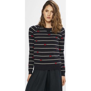 Scotch & Soda - Sweter. Czarne swetry klasyczne marki Scotch & Soda, l, z bawełny, z okrągłym kołnierzem. W wyprzedaży za 299,90 zł.