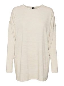 Vero Moda Koszulka "Katie" w kolorze beżowym rozmiar: XS. Brązowe bluzki Vero Moda, xs, bez wzorów, bez kołnierzyka, bez ramiączek. Za 43,88 zł.