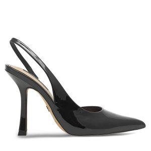 Szpilki Nine West. Czarne sandały Nine West, bez wzorów, bez obcasa. Za 199,99 zł.