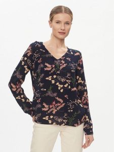 Kaffe Bluzka 10504059 Granatowy Regular Fit. Niebieskie bluzki Kaffe, bez wzorów, z wiskozy, bez kołnierzyka, bez ramiączek. Za 129,99 zł.