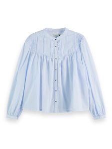 Scotch & Soda Bluzka w kolorze błękitnym rozmiar: 36. Niebieskie bluzki Scotch & Soda, bez wzorów, z bawełny, bez kołnierzyka, bez ramiączek. Za 132,36 zł.