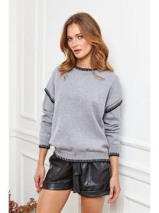Joséfine Sweter "Brami" w kolorze szarym rozmiar: L. Szare swetry oversize Joséfine, l, bez wzorów, bez ramiączek. Za 201,08 zł.
