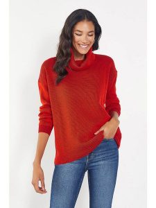 Milan Kiss Sweter w kolorze czerwonym rozmiar: S. Czerwone golfy Milan Kiss, bez wzorów, z bawełny. Za 129,57 zł.