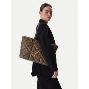 Torebka LOVE MOSCHINO. Brązowe shopper bag LOVE MOSCHINO, bez wzorów, bez dodatków. Za 770,99 zł.