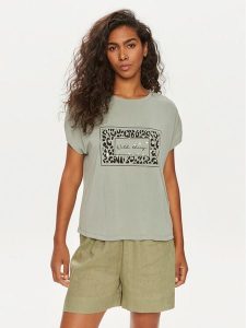 ONLY T-Shirt Free 15293567 Zielony Regular Fit. Zielone t-shirty ONLY, xs, bez wzorów, z syntetyku, bez kołnierzyka, bez ramiączek. Za 169,99 zł.