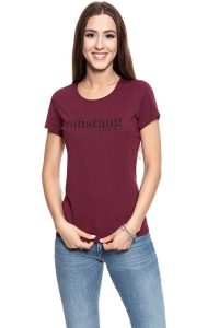 MUSTANG T SHIRT DAMSKI Alexia C Print PORT ROYALE 1008395 7193. Czerwone t-shirty Mustang, l, bez wzorów, bez kołnierzyka, bez ramiączek. Za 69,99 zł.