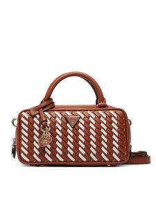 Guess Torebka Kora Mini HWWG97 48760 Brązowy. Brązowe kuferki Guess, z aplikacjami, ze skóry, bez dodatków. Za 634,99 zł.