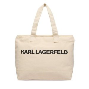 Torebka KARL LAGERFELD. Białe shopper bag KARL LAGERFELD, bez wzorów, bez dodatków. Za 389,99 zł.