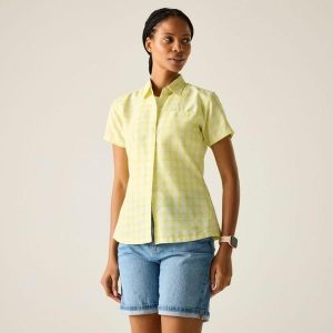 Koszula damska Regatta Mindano VIII. Żółte koszule Regatta, bez wzorów, bez kołnierzyka, bez ramiączek. Za 189,99 zł.