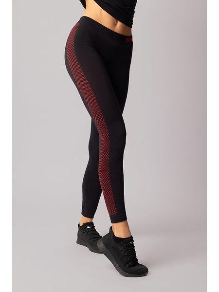Spaio Legginsy termiczne "Fierce" w kolorze czarno-czerwonym rozmiar: L. Czarne legginsy Spaio, bez wzorów, z materiału. Za 109,00 zł.