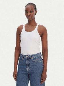 BOSS Top C_Epetite 50554664 Biały Slim Fit. Białe topy Boss, l, bez wzorów, z bawełny, bez kołnierzyka, bez ramiączek. Za 147,99 zł.