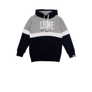 Bluza z kaptur na co dzień na siłownię. Czarne bluzy LEONE 1947 APPAREL, bez wzorów, z bawełny, bez kaptura. W wyprzedaży za 101,80 zł.