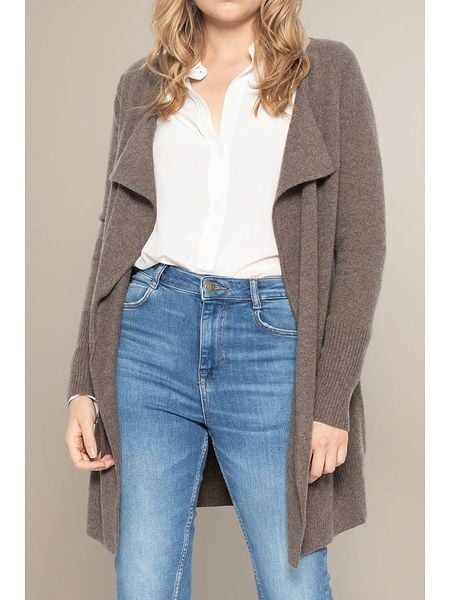 Perfect Cashmere Kaszmirowy kardigan "Abigail" w kolorze szarobrązowym rozmiar: XL. Brązowe kardigany Perfect Cashmere, xl, bez wzorów, z kaszmiru, bez ramiączek. Za 484,31 zł.