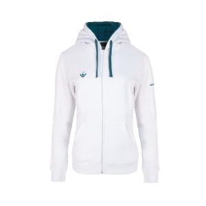 Podstawowa bluza bawełniana z zamkiem błyskawicznym dla kobiet RODHES JACKET W I. Białe bluzy Izas, bez wzorów, z bawełny, bez kaptura. Za 204,30 zł.